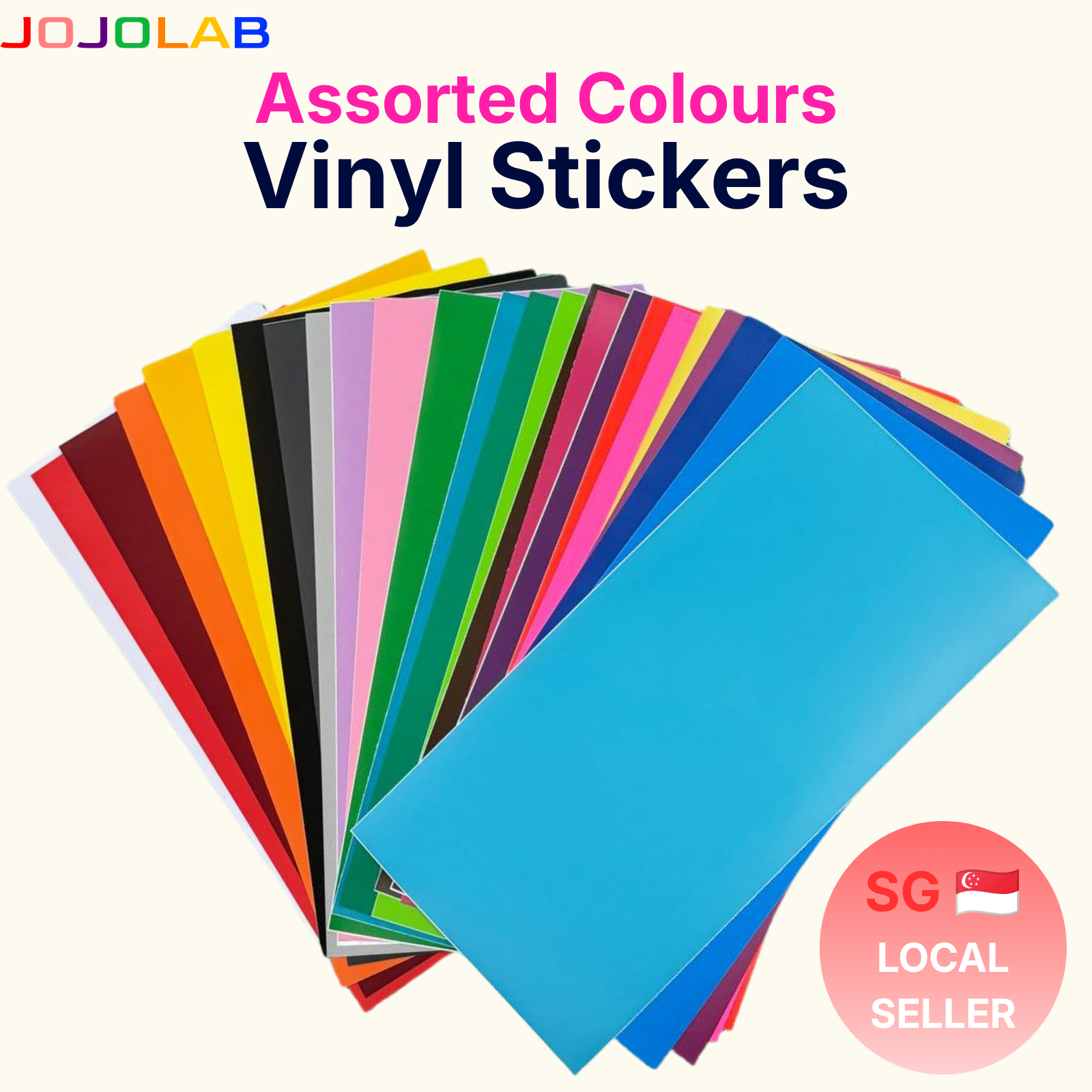 Assorted Colours Vinyl Stickers Glossy Matte 25 Sheets