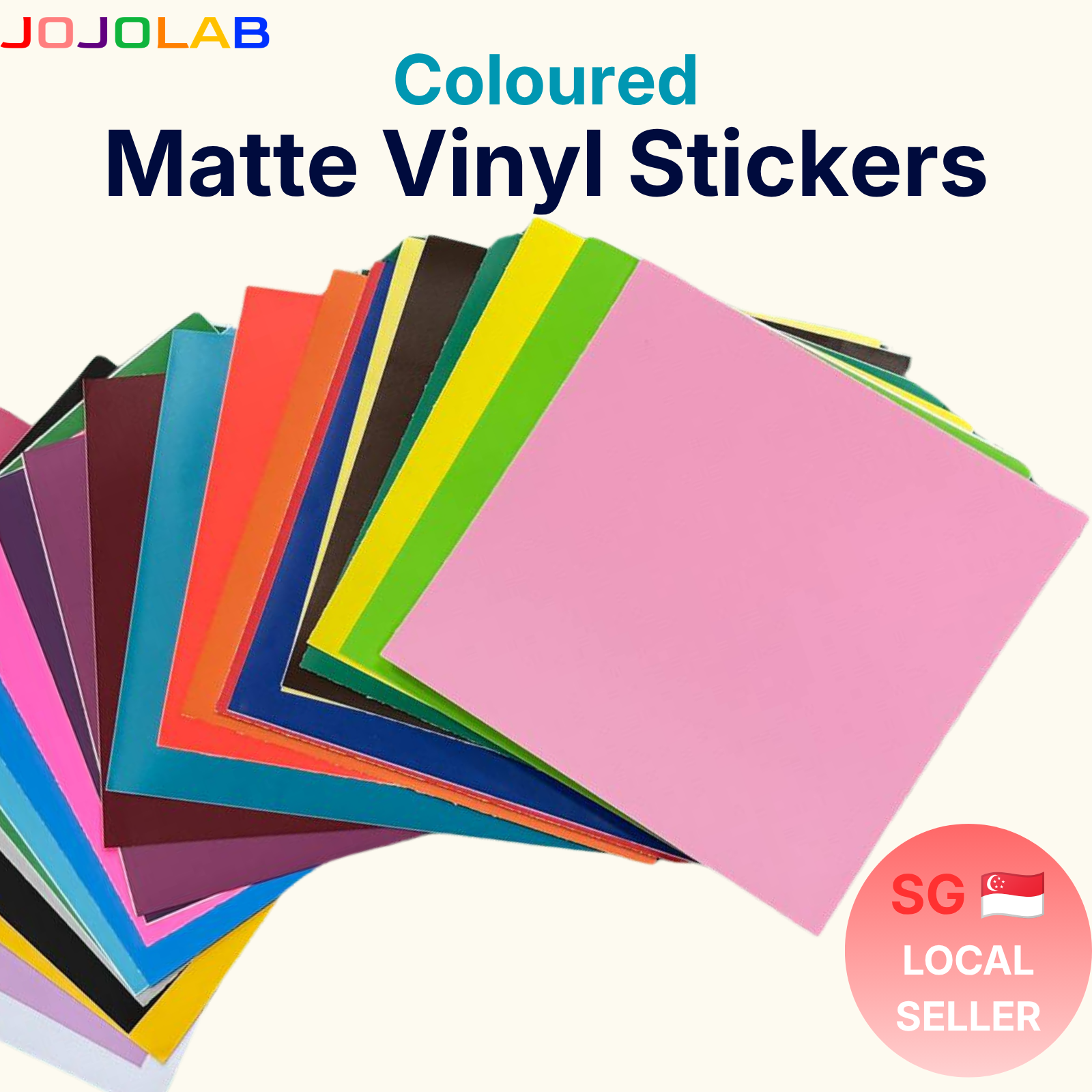 Coloured Matte Vinyl Stickers 10 Sheets