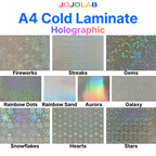 A4 Holographic Cold Laminate Sticker Sheet