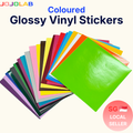 Coloured Glossy Vinyl Stickers 10 Sheets