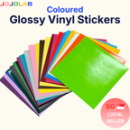 Coloured Glossy Vinyl Stickers 10 Sheets