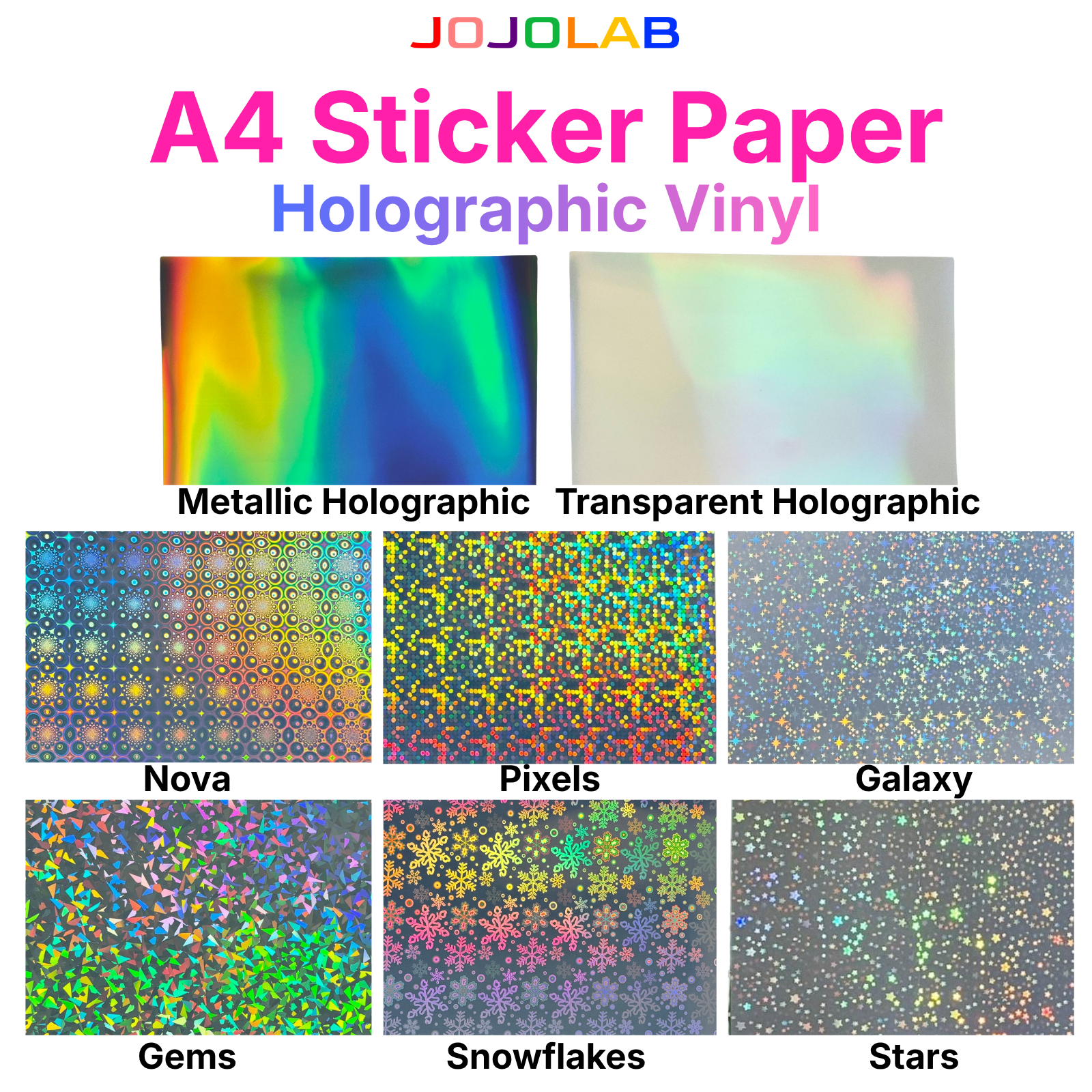 A4 Holographic Inkjet Printable Vinyl Sticker Paper