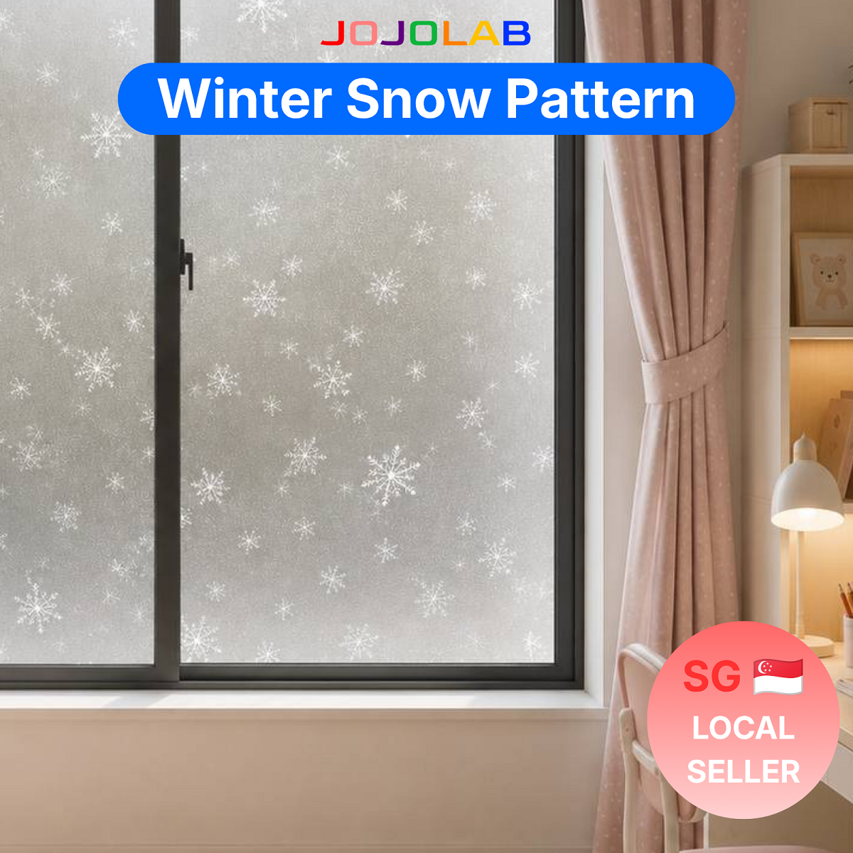 Winter Snow Design Privacy Window Film
