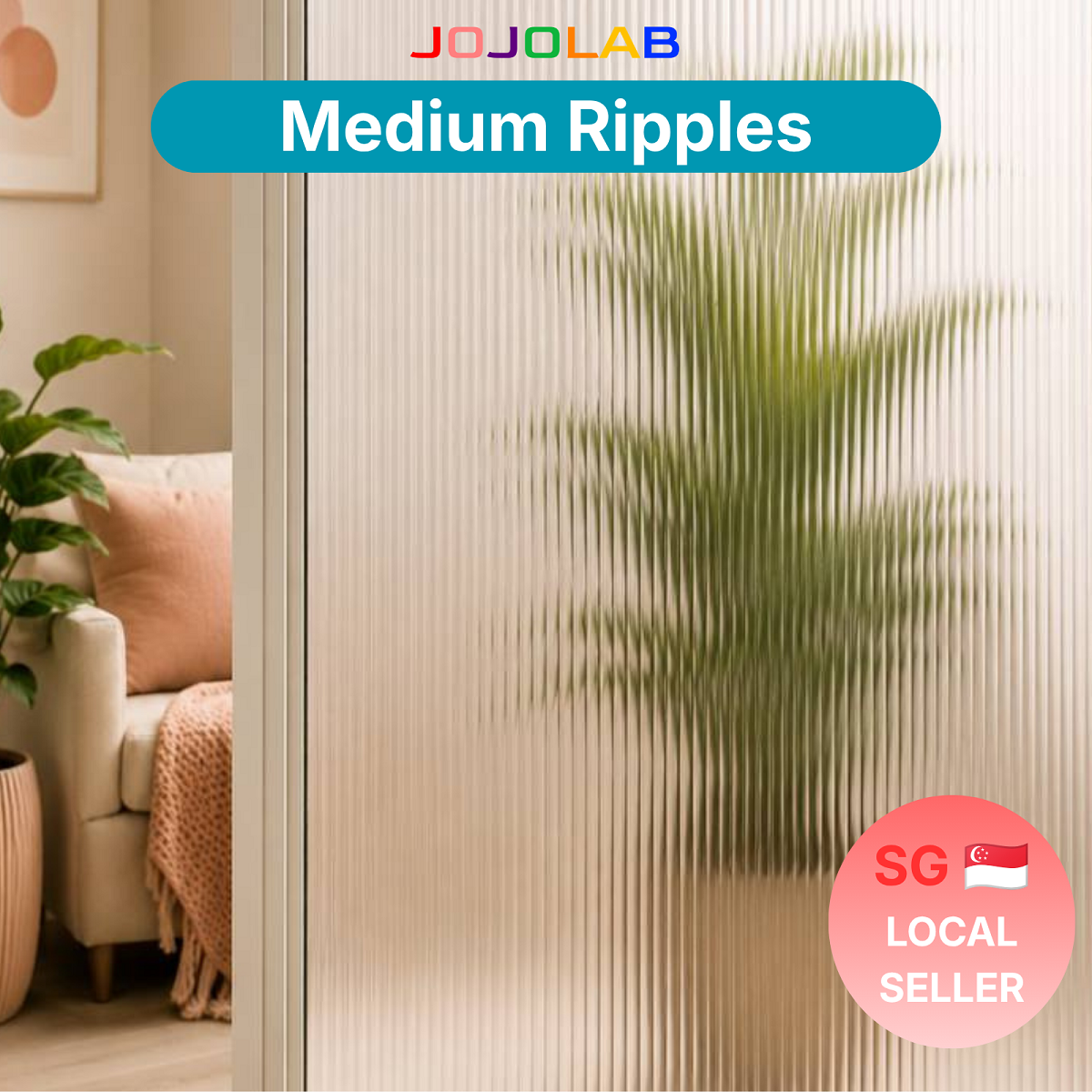 Medium Ripples Privacy Reeded Window Film