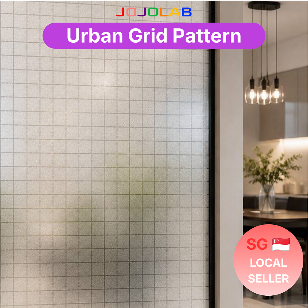 Urban Grid Pattern Decorative Window Film