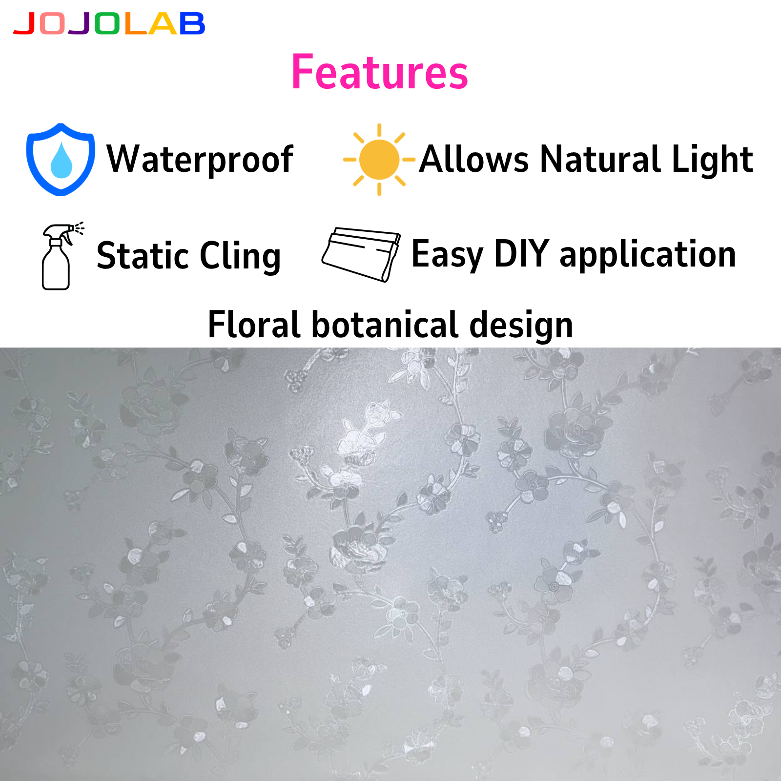 Spring Floral Pattern Window Film