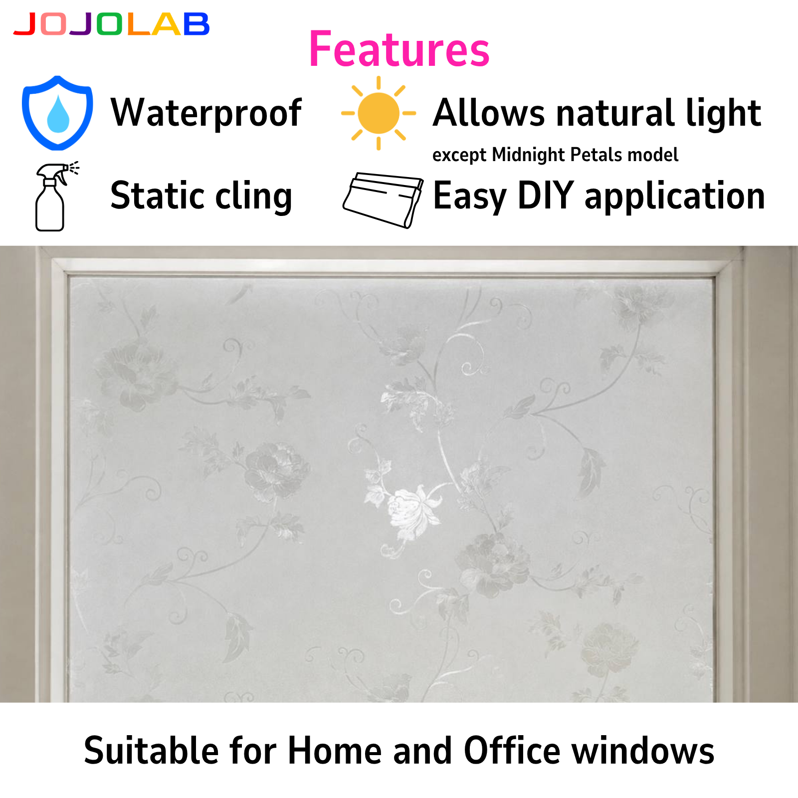 Floral Botanical Design Decorative Window Film