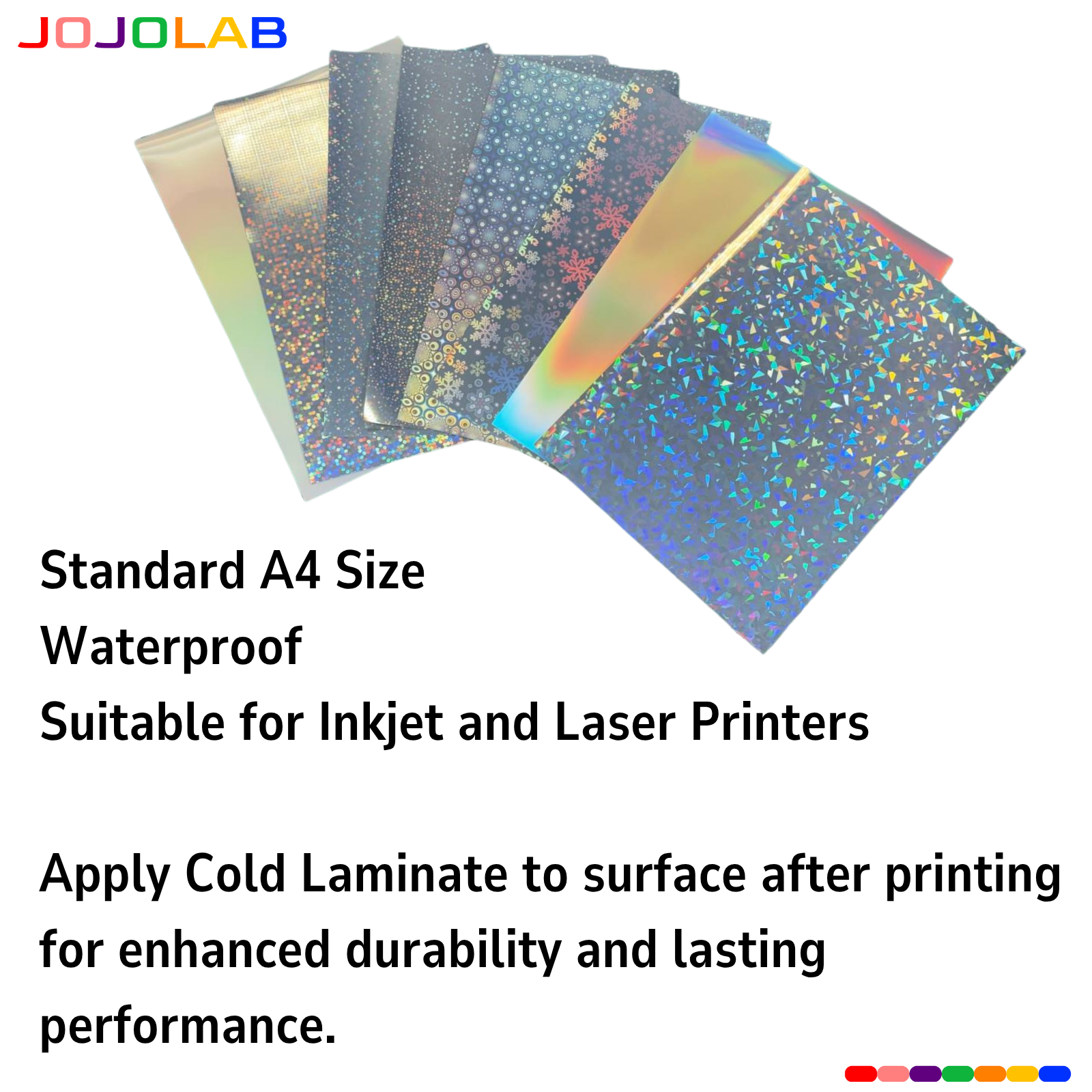 A4 Holographic Inkjet Printable Vinyl Sticker Paper