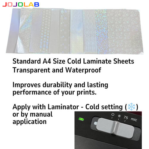 A4 Holographic Cold Laminate Sticker Sheet