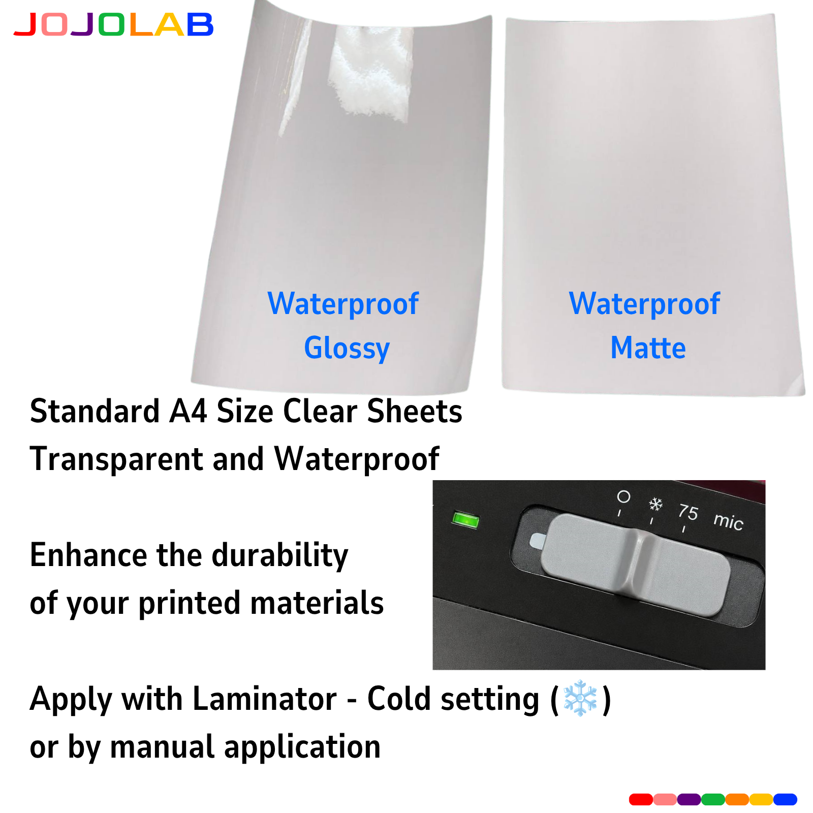A4 Cold Laminate Transparent Sticker Sheet