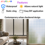 Urban Grid Pattern Decorative Window Film