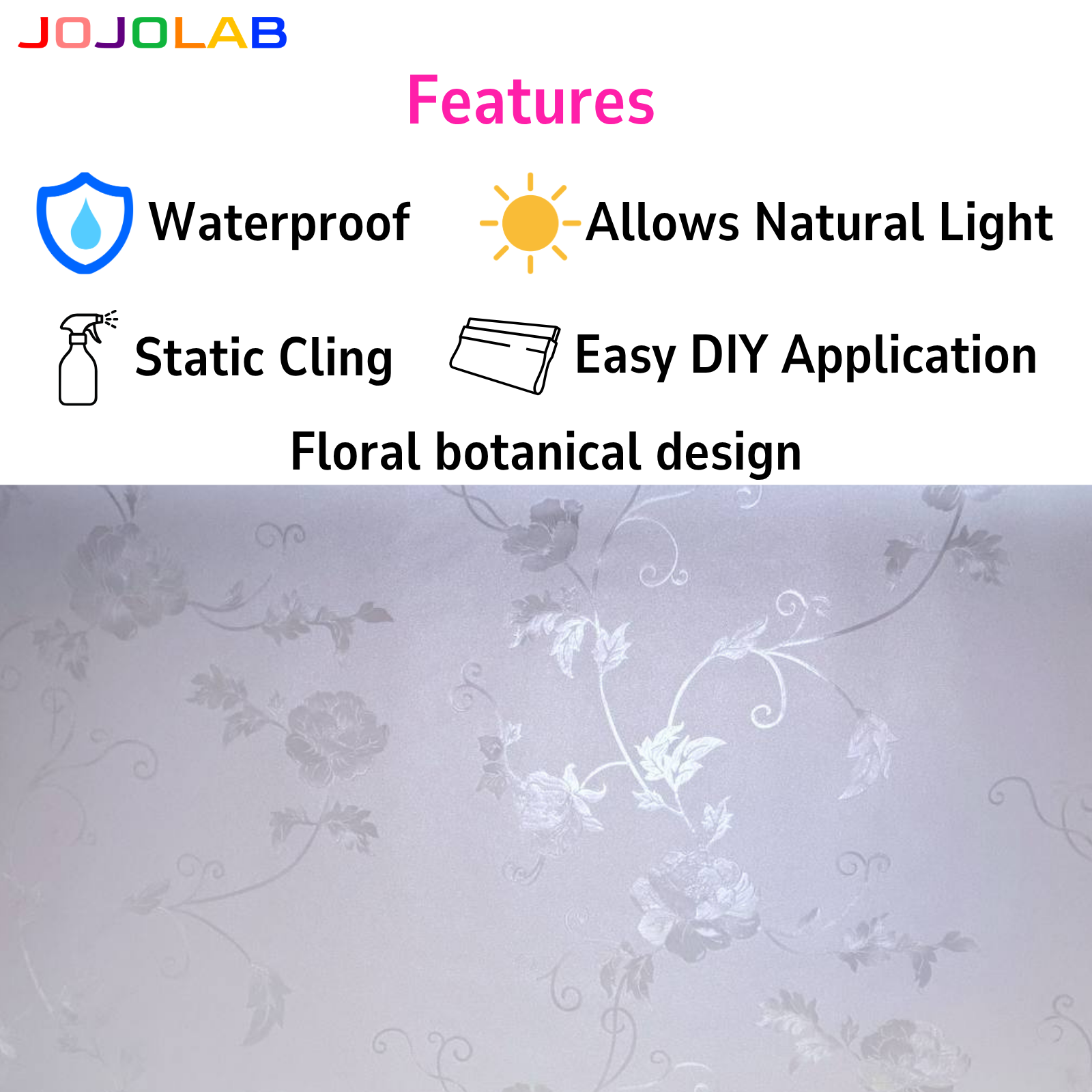 Royal Bloom Floral Pattern Window Film