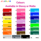 Assorted Colours Vinyl Stickers Glossy Matte 25 Sheets