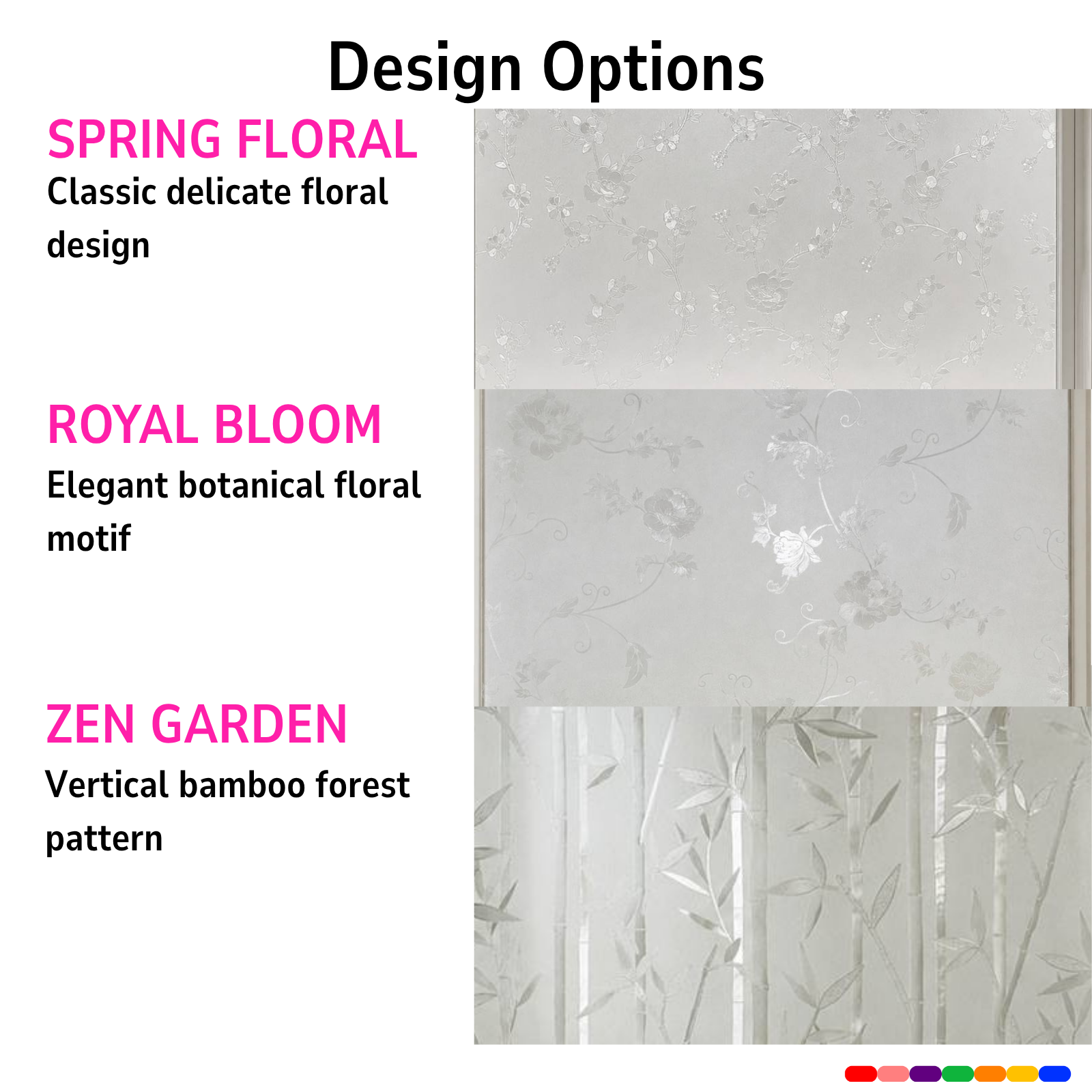 Floral Botanical Design Decorative Window Film