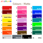 Coloured Matte Vinyl Stickers 10 Sheets
