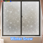 Winter Snow Design Privacy Window Film