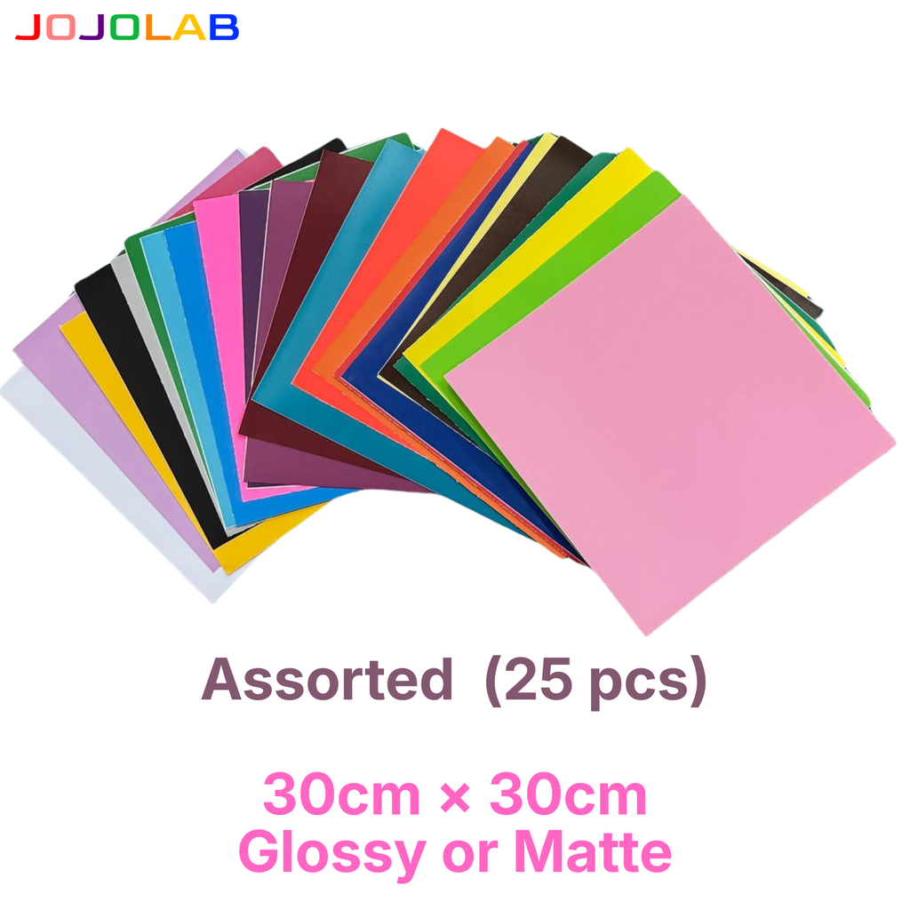 Assorted Colours Vinyl Stickers Glossy Matte 25 Sheets