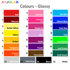 Coloured Glossy Vinyl Stickers 10 Sheets