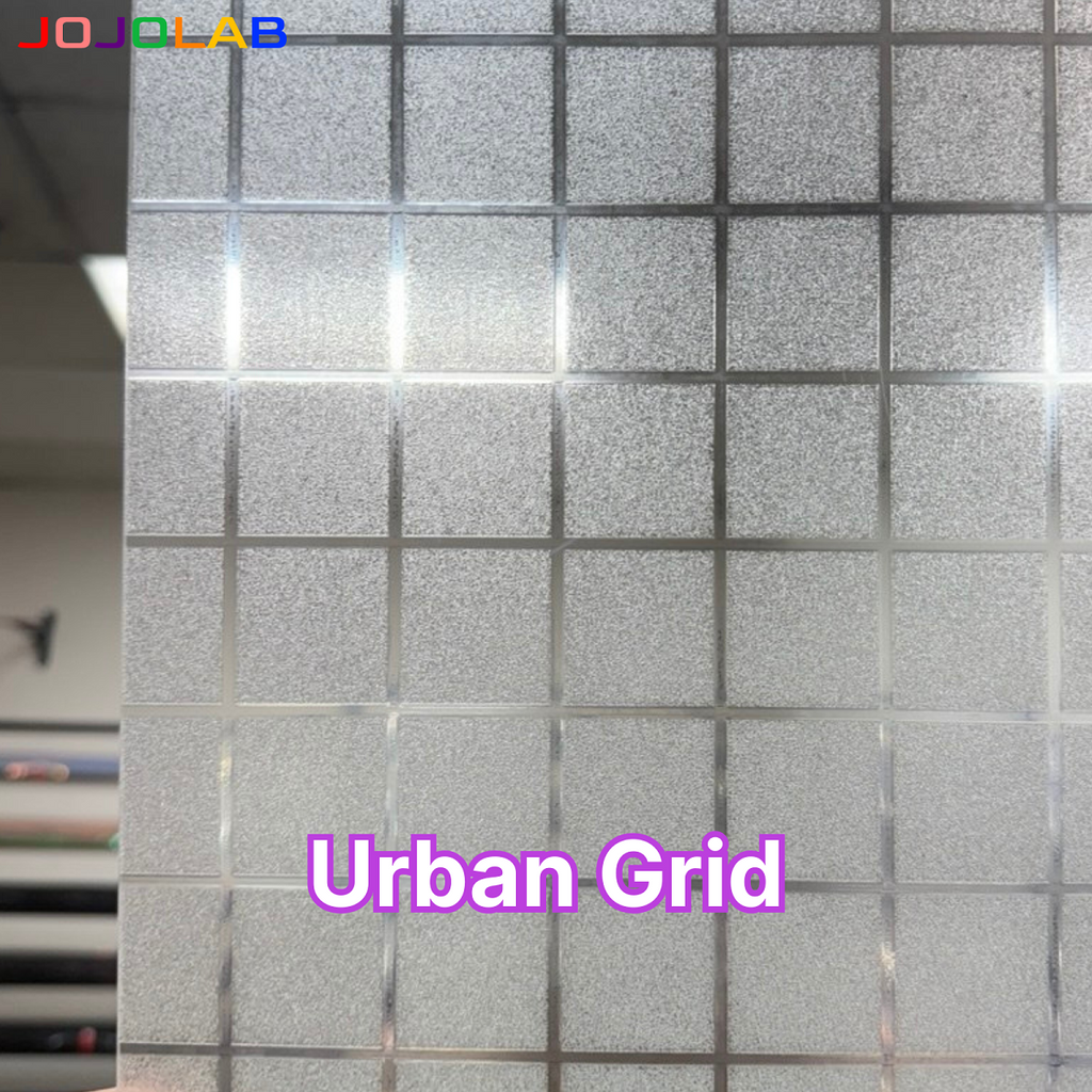 Urban Grid Pattern Decorative Window Film