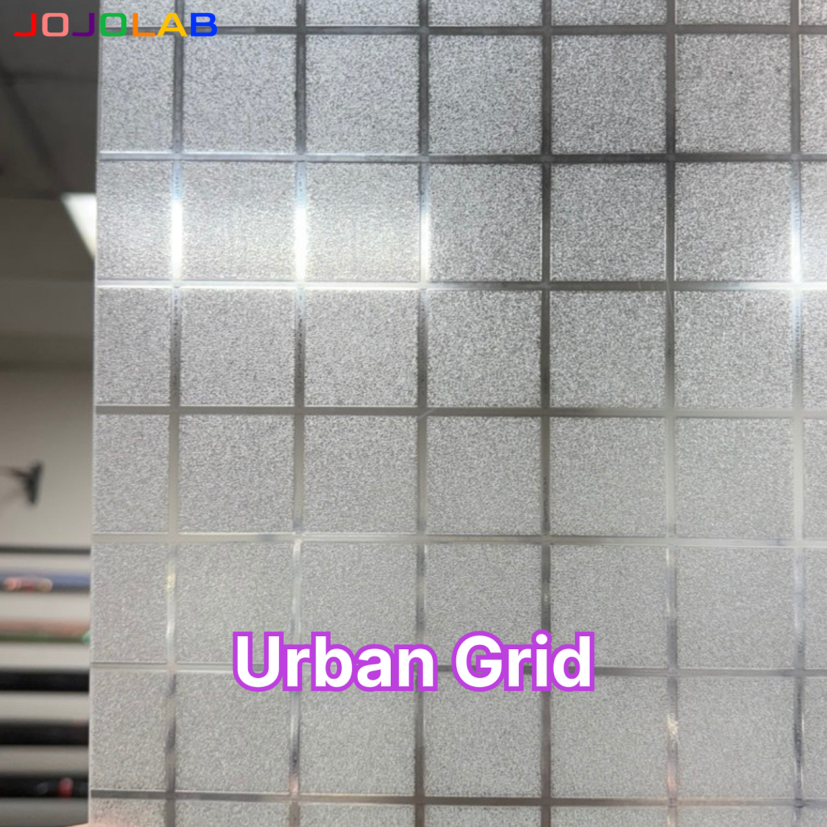 Urban Grid Pattern Decorative Window Film