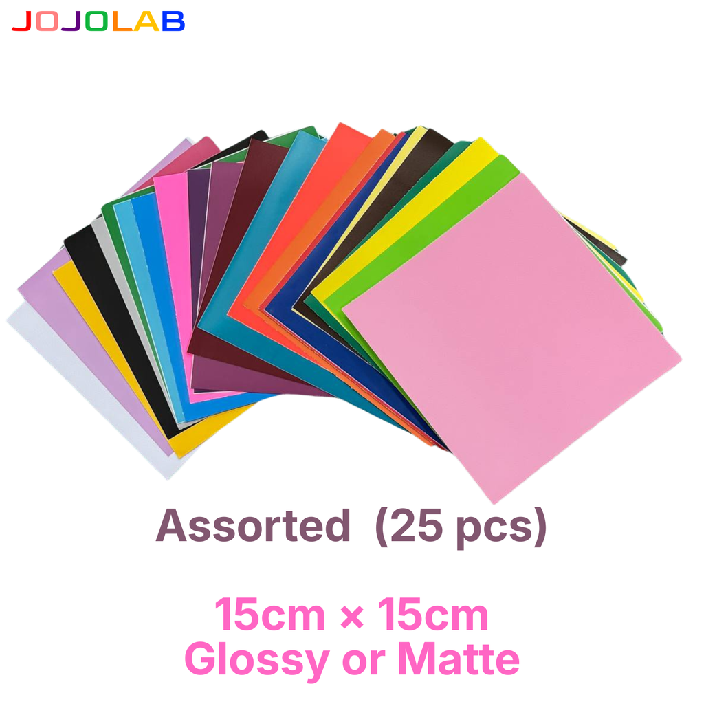 Assorted Colours Vinyl Stickers Glossy Matte 25 Sheets